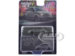 ABARTH 595 #49 "LB-Works x Abas Works" Gray Limited Edition 1/64 Diecast Model Car by Mini GT