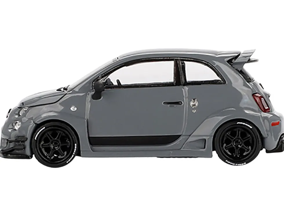 ABARTH 595 #49 "LB-Works x Abas Works" Gray Limited Edition 1/64 Diecast Model Car by Mini GT