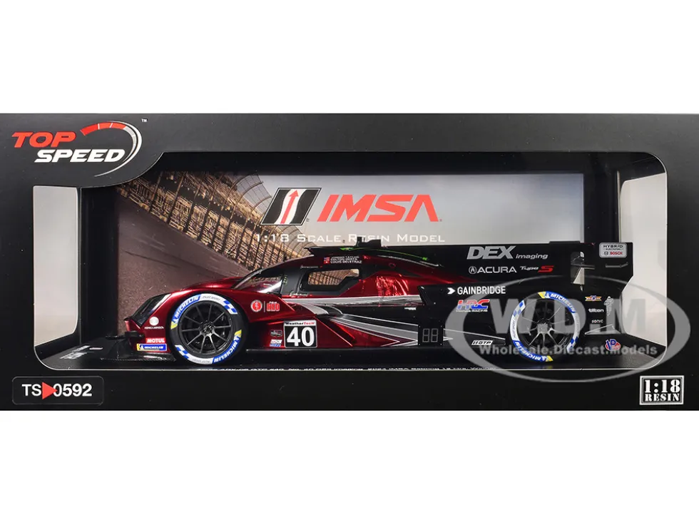 Acura ARX-06 GTP #40 Louis Deletraz - Colton Herta - Jordan Taylor "Wayne Taylor Racing with Andretti" Winner "12 Hours of Sebring" (2024) 1/18 Model Car by Top Speed