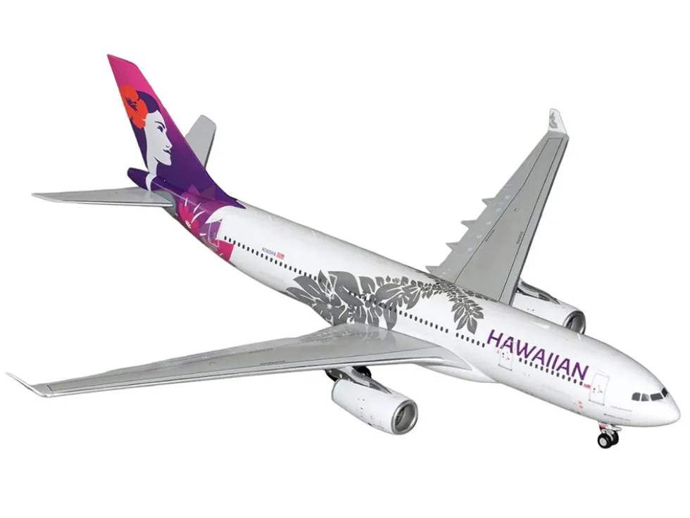 Airbus A330-200 Commercial Aircraft "Hawaiian Airlines" (N360HA) White with Purple Tail Graphics "Gemini 200" Series 1/200 Diecast Model Airplane by GeminiJets