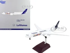 Airbus A330 300 Commercial Aircraft Lufthansa Diversity Wins White with Blue Tail Gemini 200 Series 1/200 Diecast Model Airplane GeminiJets G2DLH1221