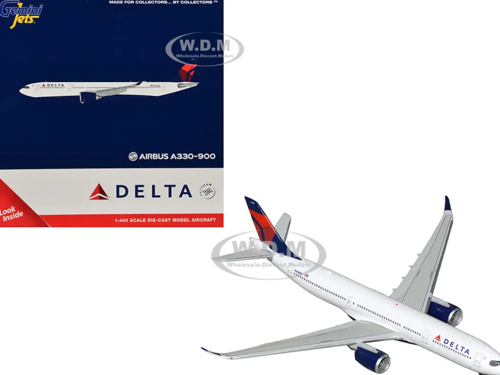 Airbus A330-900 Commercial Aircraft "Delta Air Lines" (N408DX) White with Red and Blue Tail 1/400 Diecast Model Airplane by GeminiJets
