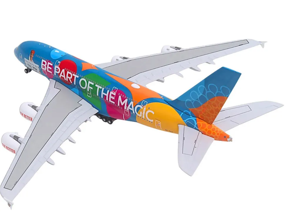 Airbus A380-800 Commercial Aircraft "Emirates Airlines - Destination Dubai" (A6-EES) Blue with Graphics 1/400 Diecast Model Airplane by GeminiJets