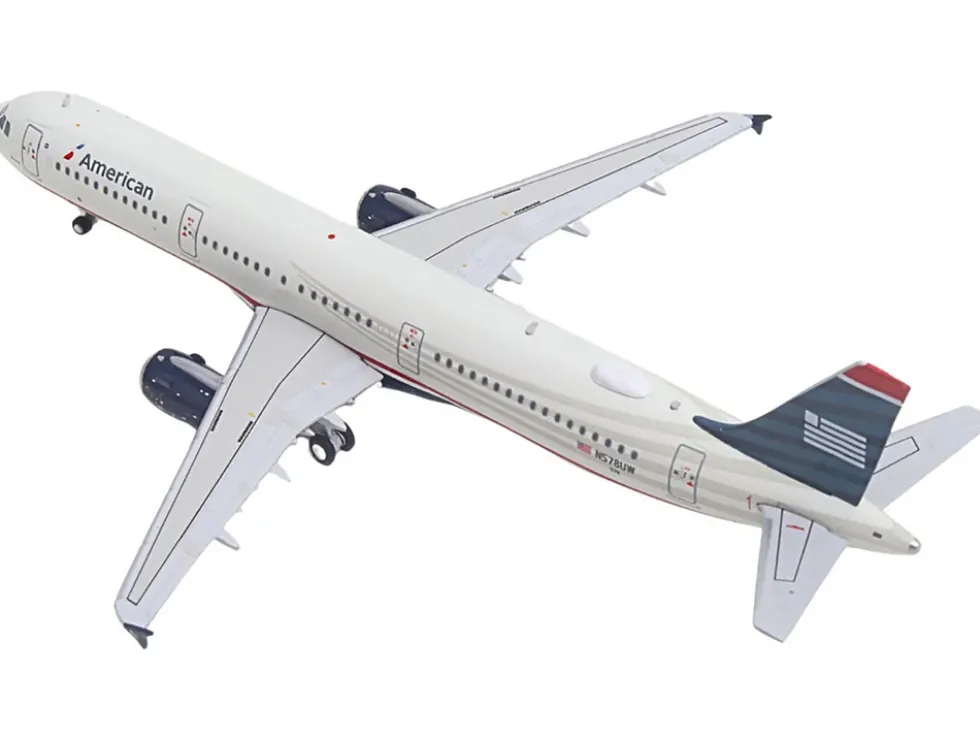 Airbus A321 Commercial Aircraft "American Airlines - US Airways Heritage Jet" (N578UW) White with Blue Tail 1/400 Diecast Model Airplane by GeminiJets