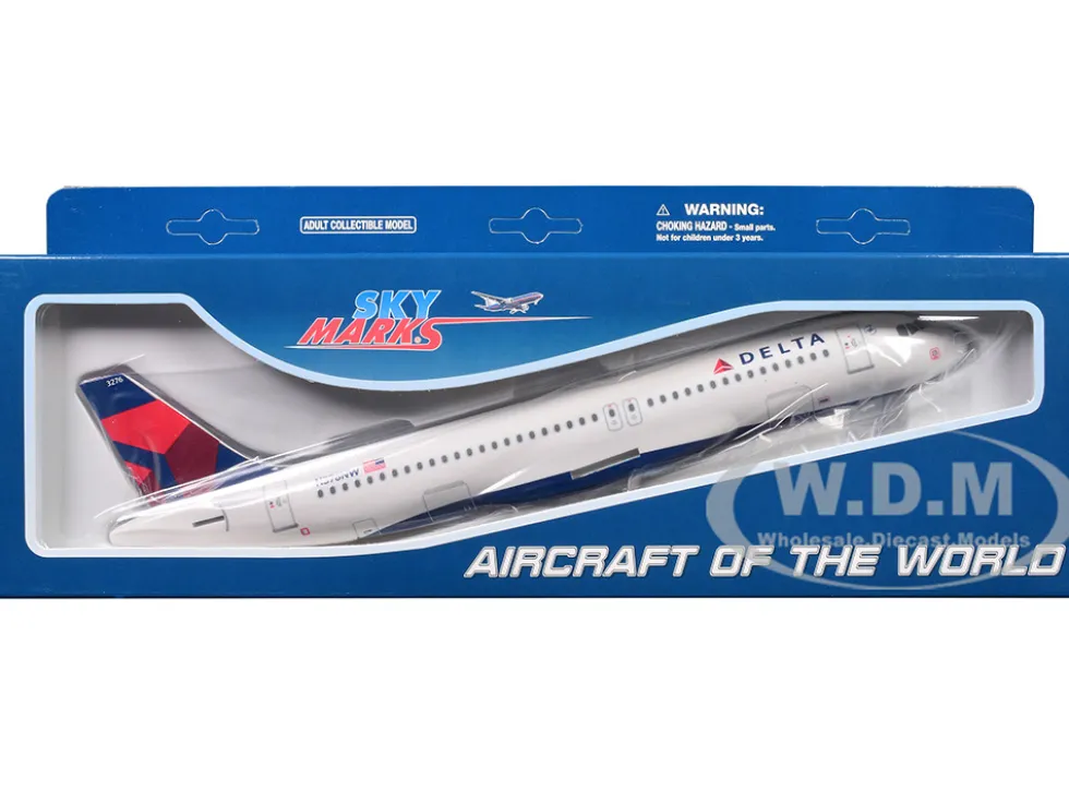 Airbus A320 Commercial Aircraft "Delta Air Lines" (N376NW) White with Blue and Red Tail (Snap-Fit) 1/150 Plastic Model by Skymarks