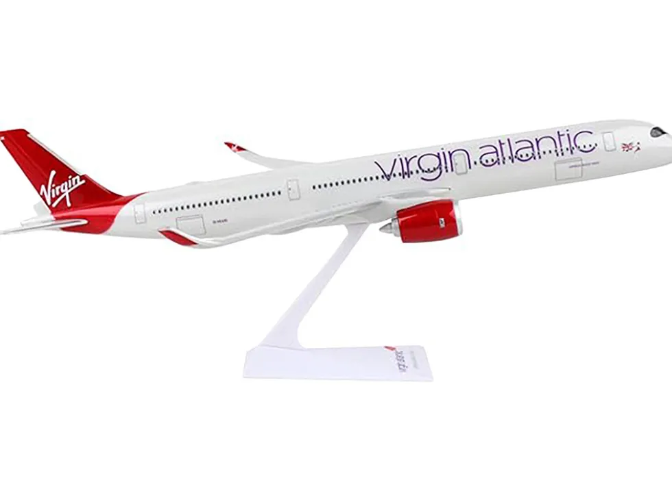 Airbus A350-1000 Commercial Aircraft "Virgin Atlantic" (G-VLUX) White with Red Tail (Snap-Fit) 1/250 Plastic Model by Skymarks