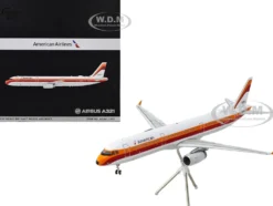 Airbus A321 Commercial Aircraft "American Airlines - PSA" (N582UW) White with Red and Orange Stripes "Gemini 200" Series 1/200 Diecast Model Airplane by GeminiJets