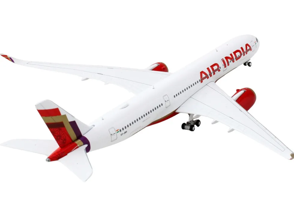 Airbus A350-900 Commercial Aircraft "Air India" (VT-JRH) White with Tail Graphics 1/400 Diecast Model Airplane by GeminiJets