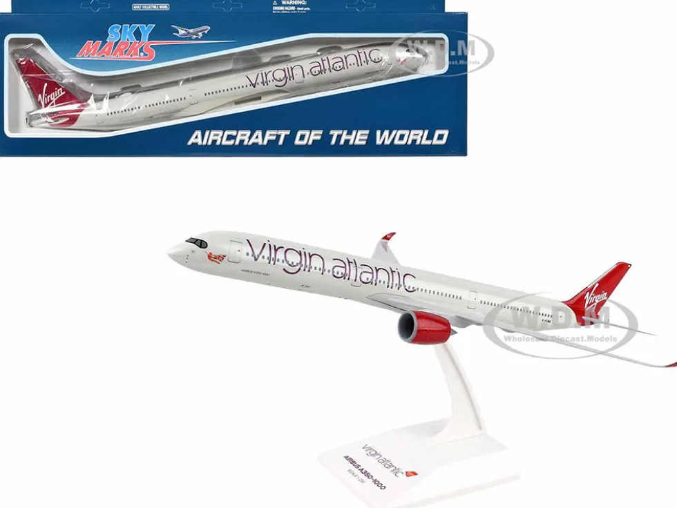 Airbus A350-1000 Commercial Aircraft "Virgin Atlantic Airways" (G-VXWB) Gray with Red Tail (Snap-Fit) 1/200 Plastic Model by Skymarks