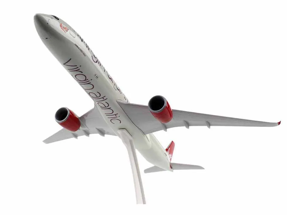 Airbus A350-1000 Commercial Aircraft "Virgin Atlantic Airways" (G-VXWB) Gray with Red Tail (Snap-Fit) 1/200 Plastic Model by Skymarks
