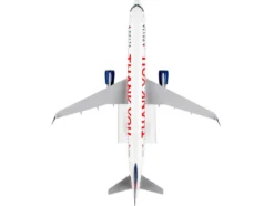 Airbus A321 Commercial Aircraft "Delta Air Lines - Thank You" (N391DN) White with Red and Blue Tail (Snap-Fit) 1/150 Plastic Model by Skymarks