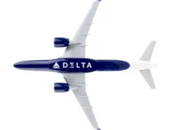 Airbus A220 300 Commercial Aircraft Delta Air Lines N301DU White with Red and Blue Tail Snap Fit 1/200 Plastic Model Skymarks SKR1091