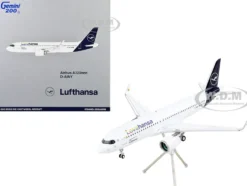 Airbus A320neo Commercial Aircraft Lufthansa LoveHansa White with Blue Tail Gemini 200 Series 1/200 Diecast Model Airplane GeminiJets G2DLH1198