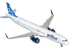 Airbus A321neo Commercial Aircraft "JetBlue Airways" (N2180J) White with Blue Tail "Gemini 200" Series 1/200 Diecast Model Airplane by GeminiJets