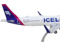 Airbus A321neo Commercial Aircraft "Icelandair" (TF-IAA) White with Blue and Pink Tail "Gemini 200" Series 1/200 Diecast Model Airplane by GeminiJets