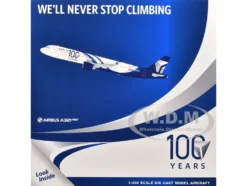 Airbus A321neo Commercial Aircraft "Delta Air Lines 100 Years" (N589DT) White and Blue with Stripes 1/400 Diecast Model Airplane by GeminiJets