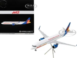 Airbus A321neo Commercial Aircraft "Jet2Holidays" (G-SUNB) White with Tail Graphics "Gemini 200" Series 1/200 Diecast Model Airplane by GeminiJets