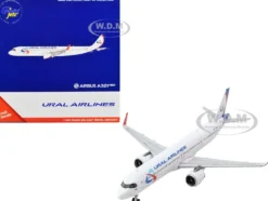 Airbus A321neo Commercial Aircraft Ural Airlines White with Blue Tail 1/400 Diecast Model Airplane GeminiJets GJ2195