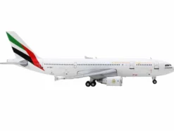 Airbus A300-600R Commercial Aircraft "Emirates Airlines" (A6-EKC) White with Striped Tail 1/400 Diecast Model Airplane by GeminiJets
