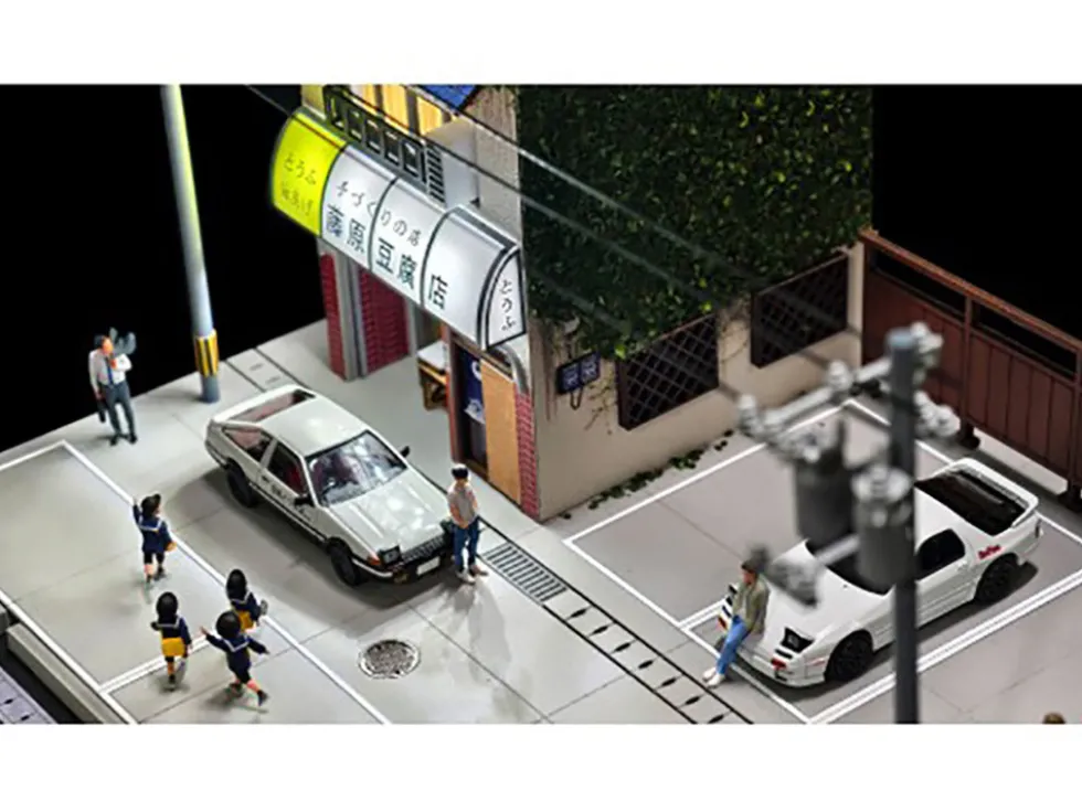 Akina Tofu Shop Diorama Set "American Diorama X G-Fans" Series for 1/64 Scale Models by American Diorama