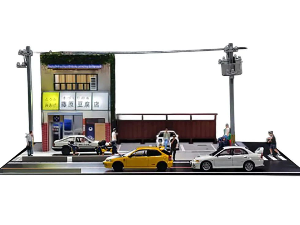 Akina Tofu Shop Diorama Set "American Diorama X G-Fans" Series for 1/64 Scale Models by American Diorama