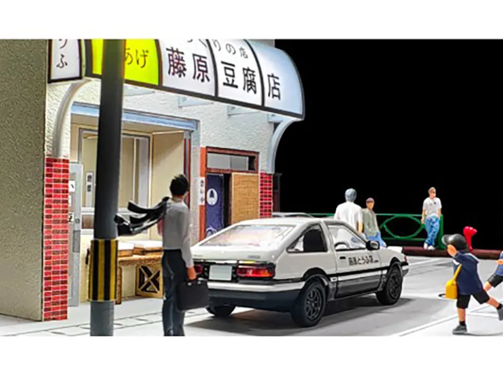 Akina Tofu Shop Diorama Set "American Diorama X G-Fans" Series for 1/64 Scale Models by American Diorama