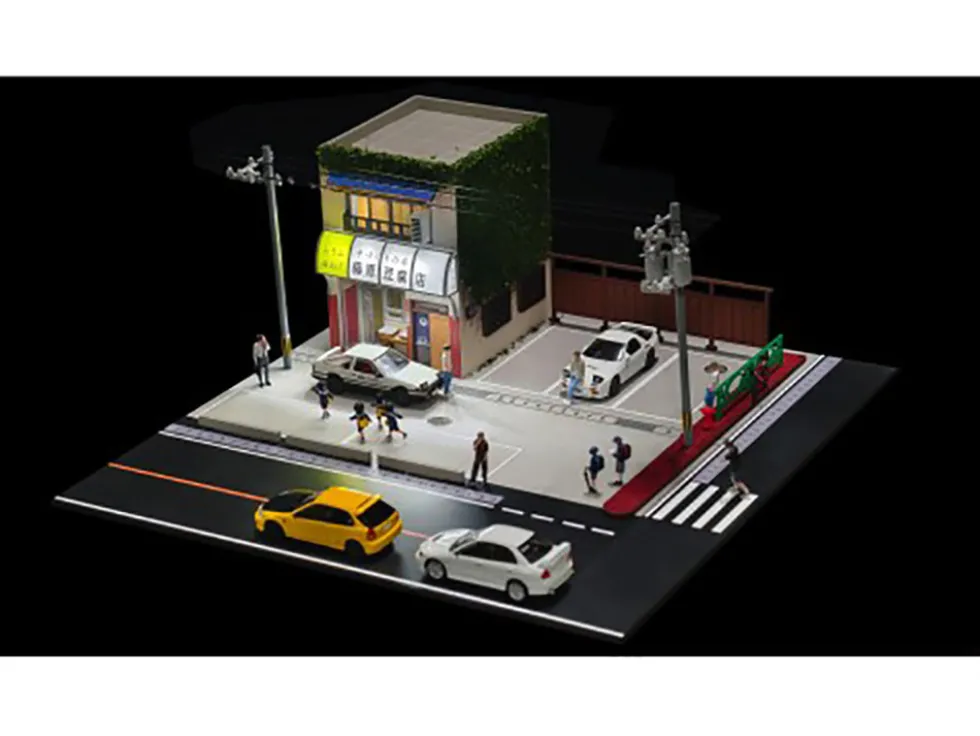 Akina Tofu Shop Diorama Set "American Diorama X G-Fans" Series for 1/64 Scale Models by American Diorama