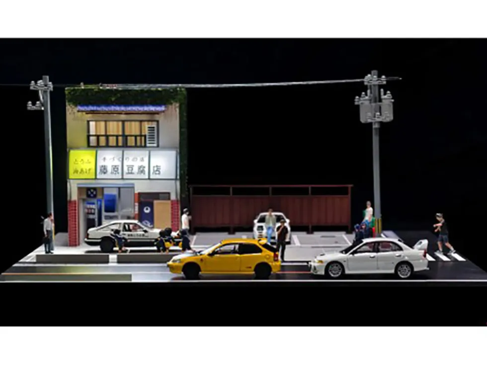 Akina Tofu Shop Diorama Set "American Diorama X G-Fans" Series for 1/64 Scale Models by American Diorama