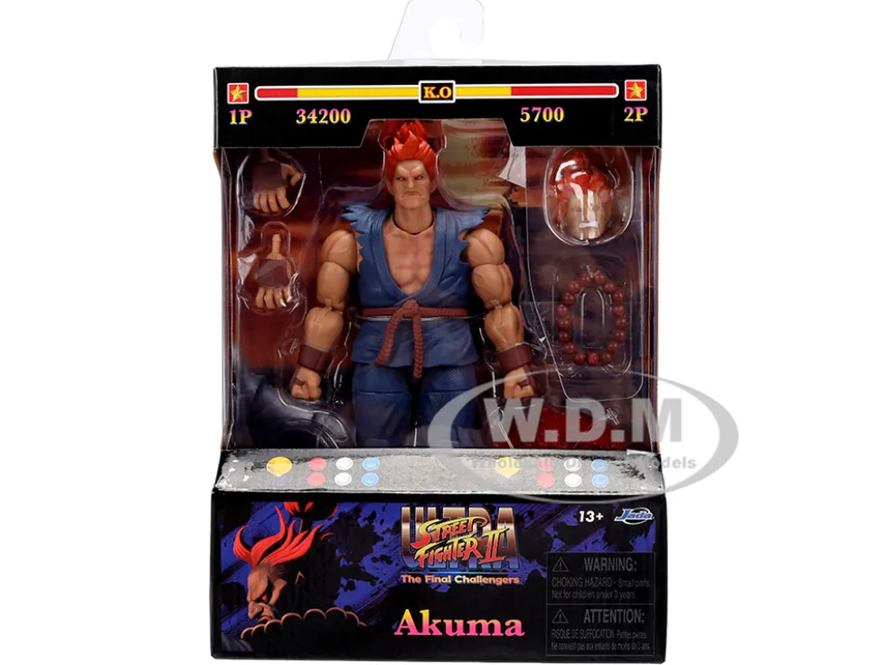 Akuma 6" Moveable Figure with Accessories and Alternate Head and Hands "Ultra Street Fighter II: The Final Challengers" (2017) Video Game Model by Jada