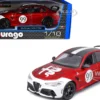 Alfa Romeo Giulia GTAm #99 Red Metallic with Black Top and White Graphics 1/18 Diecast Model Car by Bburago