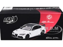 Alfa Romeo Giulia GTAm White with Carbon Top 1/64 Diecast Model Car by BBR