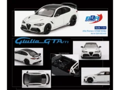 Alfa Romeo Giulia GTAm White with Carbon Top 1/64 Diecast Model Car by BBR