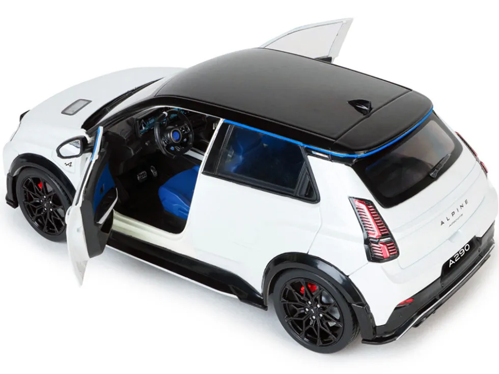 2024 Alpine A290 GTS White Metallic with Black Top 1/18 Diecast Model Car by Solido