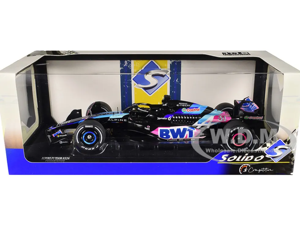 Alpine A524 Presentation Edition "BWT" "Formula One F1 World Championship" (2024) "Competition" Series 1/18 Diecast Model Car by Solido