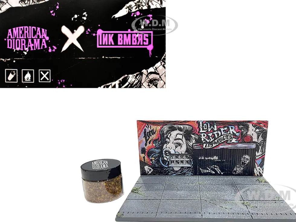American Diorama X INK BMBRS - LA Lowrider Street Art Diorama for 1/64 Scale Models by American Diorama
