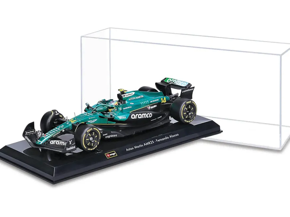 Aston Martin AMR25 #14 Fernando Alonso "Aramco" Formula One F1 "World Championship" (2025) 1/24 Diecast Model Car by Bburago