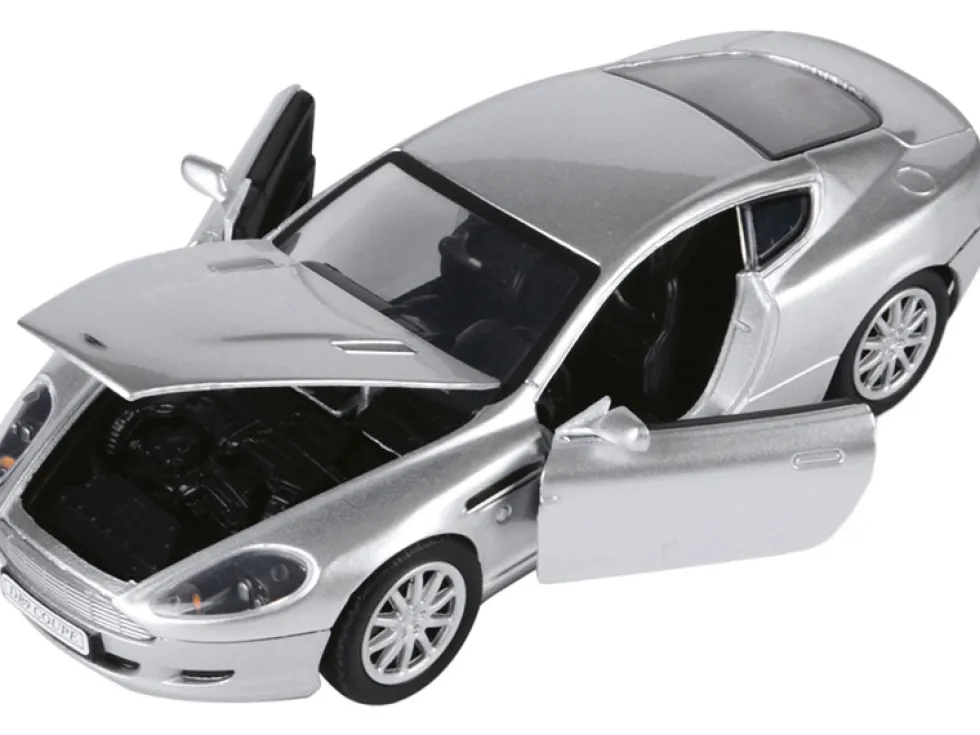 Aston Martin DB9 Coupe Silver Metallic Timeless Legends 1/24 Diecast Model Car Motormax 73321