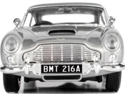 Aston Martin DB5 RHD Right Hand Drive Silver Metallic James Bond 007 Goldfinger 1964 Movie James Bond Collection Series 1/24 Diecast Model Car Motormax 79857