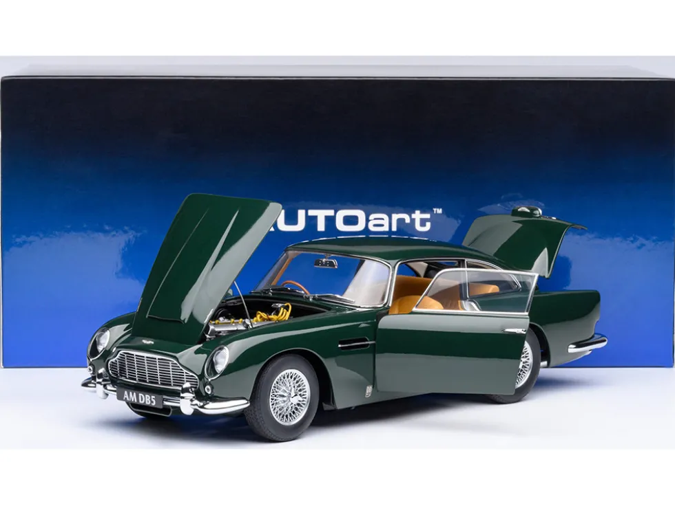 Aston Martin DB5 RHD (Right Hand Drive) British Racing Green 1/18 Model Car by Autoart