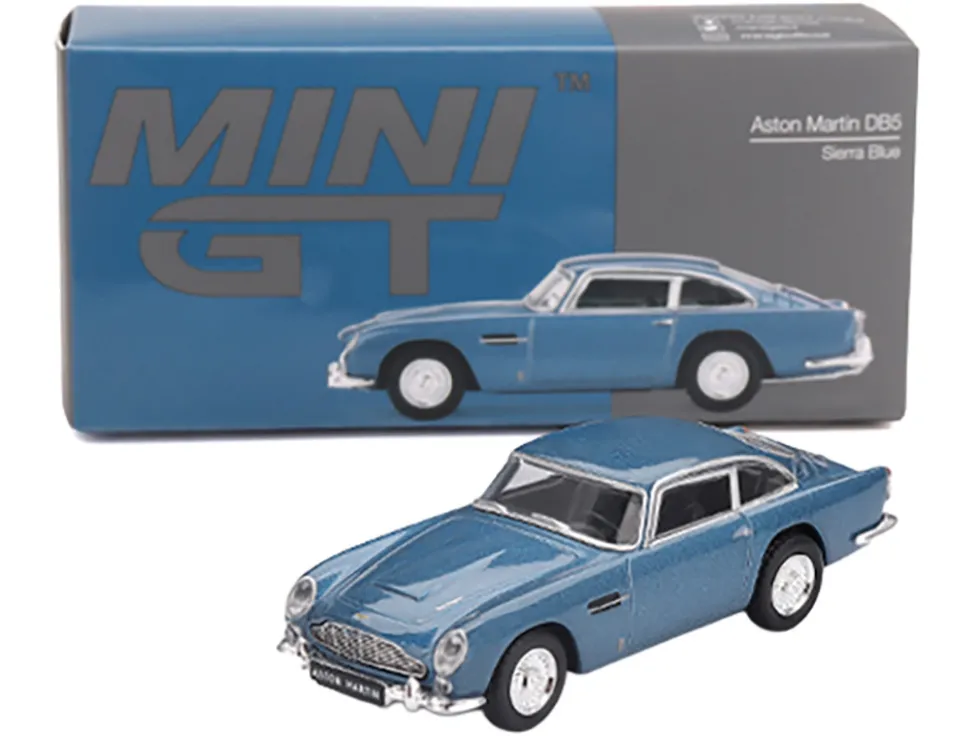 Aston Martin DB5 Sierra Blue Metallic Limited Edition 1/64 Diecast Model Car by Mini GT