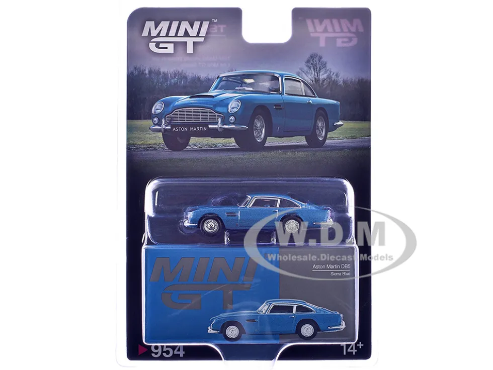 Aston Martin DB5 Sierra Blue Metallic Limited Edition 1/64 Diecast Model Car by Mini GT