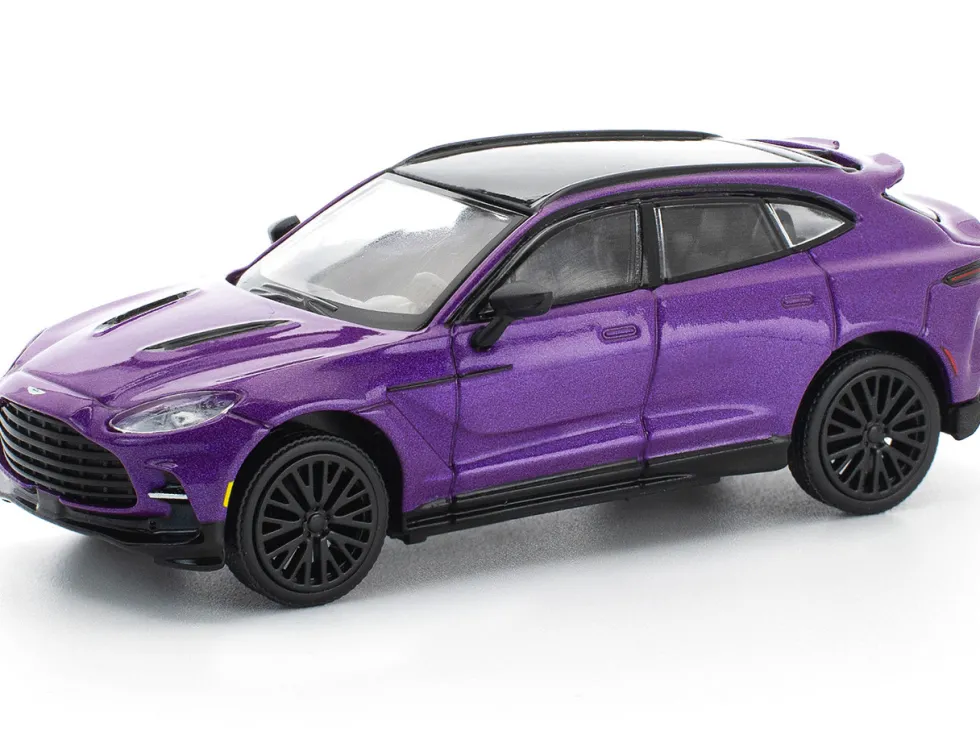 Aston Martin DBX 707 Storm Purple Metallic with Black Top 1/64 Diecast Model Car by Pop Race