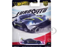 Aston Martin Vantage GTE Dark Gray Metallic with Lime Green Stripes