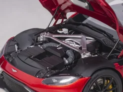 2019 Aston Martin Vantage RHD Right Hand Drive Hyper Red Metallic Carbon Top 1/18 Model Car Autoart 70277