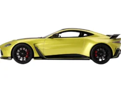 2022 Aston Martin V12 Vantage RHD (Right Hand Drive) Cosmopolitan Yellow with Black Hood and Top 1/18 Model Car by Top Speed