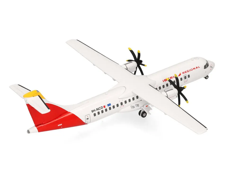 ATR 72-600 Commercial Aircraft "Iberia Regional" (9H-NCD) White with Red Tail 1/200 Diecast Model Airplane by Herpa