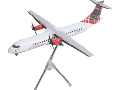 ATR 72-600 Commercial Aircraft "Loganair - Isle of Man's Airline" (G-LMTF) White with Green and Red Plaid Tail "Gemini 200" Series 1/200 Diecast Model Airplane by GeminiJets