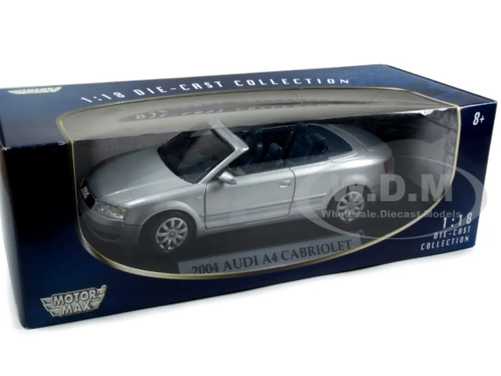 2004 Audi A4 Convertible Silver 1/18 Diecast Model Car Motormax 73148