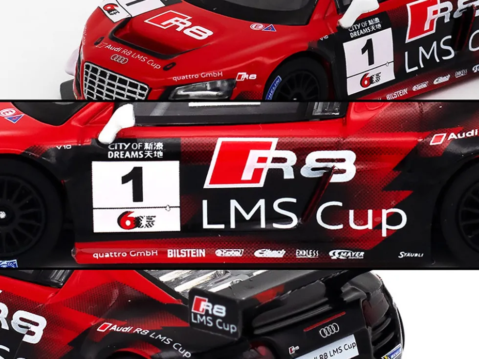 Audi R8 LMS #1 Edoardo Mortara Winner "Macau GT Cup" (2013) 1/64 Diecast Model Car by Pop Race