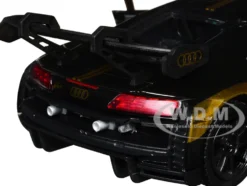 Audi R8 LMS GT3 Black with Gold Stripes and Graphics "Midnight Eclipse" Series 1/24 Diecast Model Car by Motormax